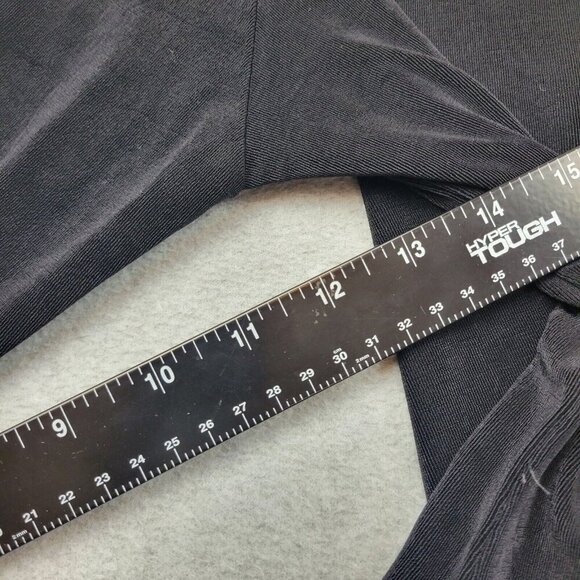 Chicos Travelers Cardigan Sz 3 Asymmetrical Hem Pullover Slinky Stretch Black - Picture 5 of 10